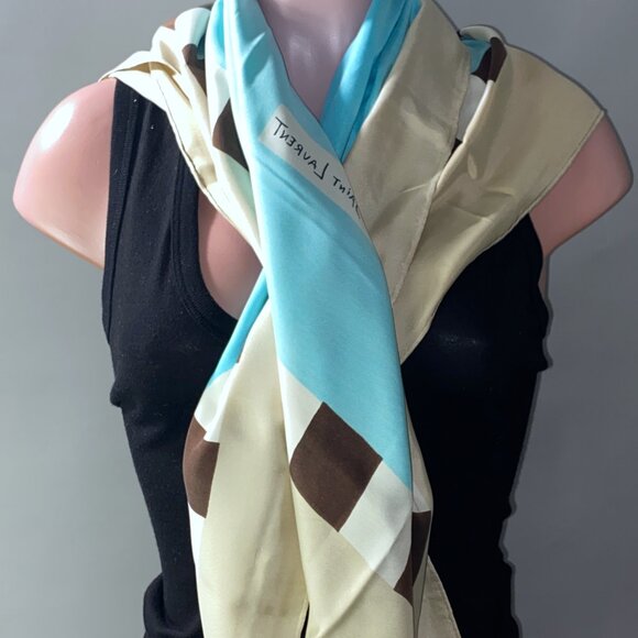 Vintage Yves Saint Laurent Abstract Silk Scarf - Picture 2 of 7